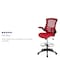 Flash Furniture Kelista Mid-Back Red Mesh Ergonomic Drafting Chair with Adjustable Foot Ring and Flip-Up Arms BL-X-5M-D-RED-GG - alternate 4